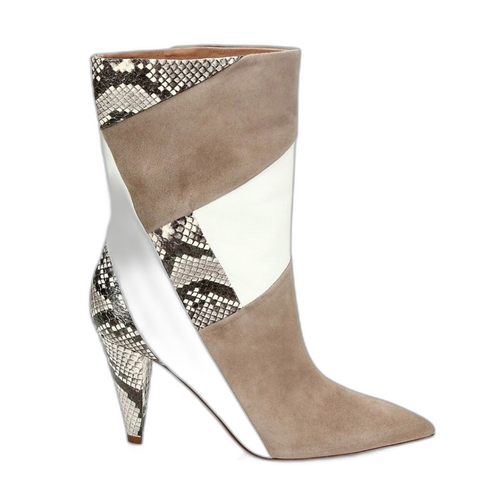 Aquazzura Calder Patchwork Leather & Snakeskin Boot
